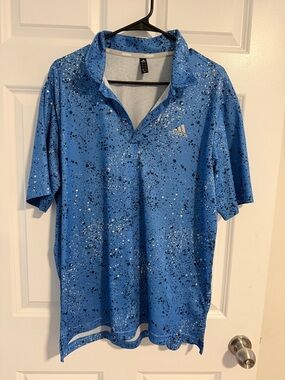 adidas Men’s Blue Speckled Golf Polo